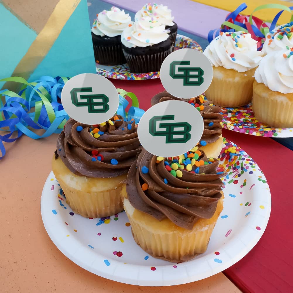 University Of Wisconsin - Green Bay Secondary Logo Cupcake Picks Toppers Decoration Set Of 6