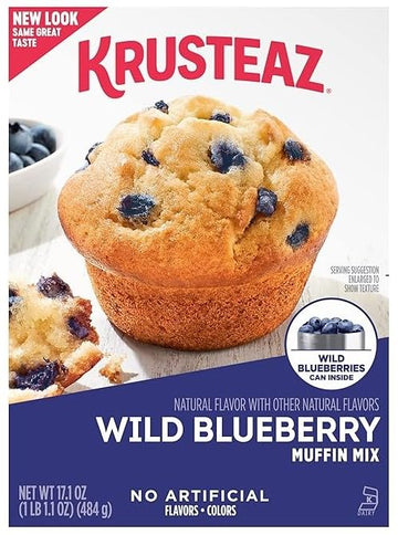 Krusteaz Wild Blueberry Muffin Mix - No Artificial Flavors Or Colors - 17.1 Oz (Pack Of 3)