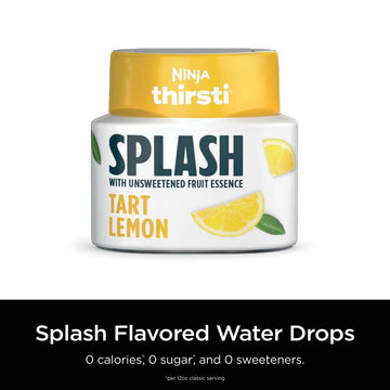 Ninja Thirsti Flavored Water Drops, Splash With Unsweetened Fruit Essence, Tart Lemon, 3 Pack, Zero Calories, Zero Sugar, Zero S
