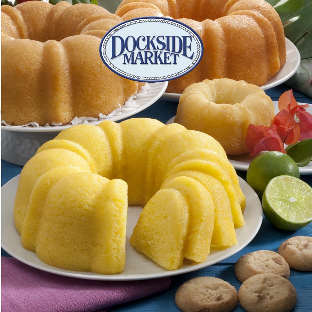 Dockside Market Tropical Mini Sampler Cakes - All Natural Fruit Cakes Combo - Pack of 6 (4 oz Each) - Perfect for Gifts and Parties