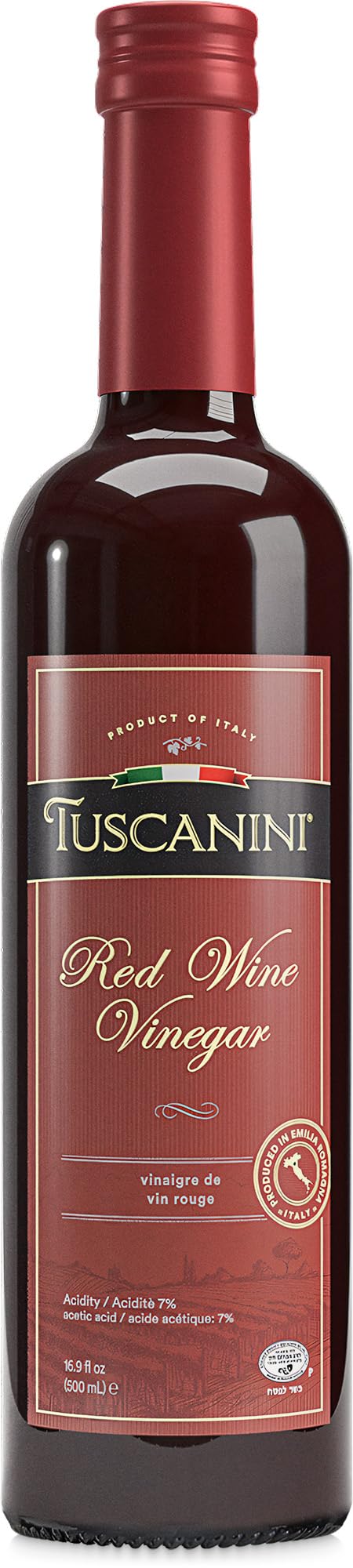 Tuscanini Italian Red Beverage-Inspired Vinegar  16.9Oz | Red Beverage-Inspired Vinegar For Salads And Cooking | Product Of Italy | Kosher For Passover