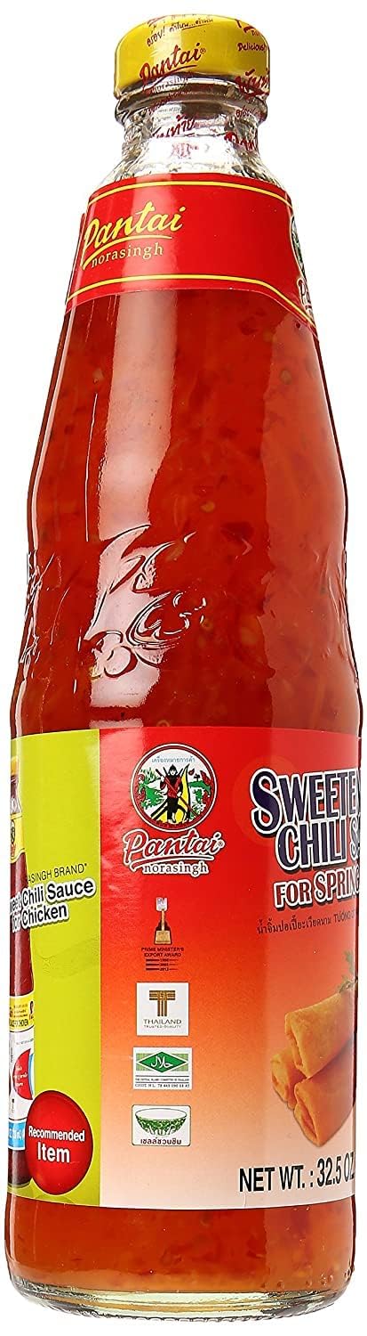 Pantainorasingh Pantai Norasingh Thai Sweetened Chili Sauce For Spring Rolls (Large Bottle 32.5Oz 730Ml, Pack 1)