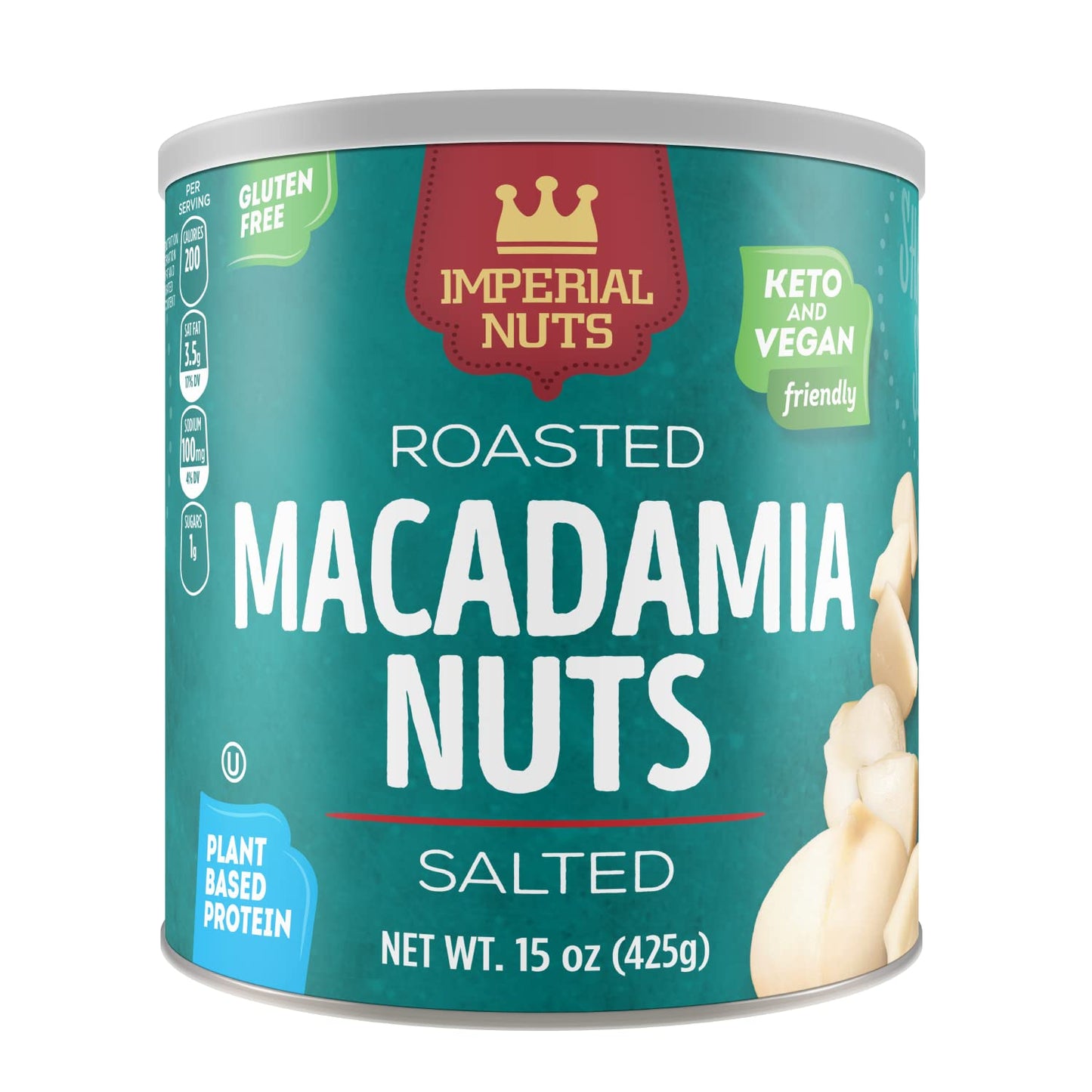 Imperial Nuts Macadamia Nuts - Gluten Free, Vegan, Keto Friendly, Oil Roasted, Salted, Plant Based Protein