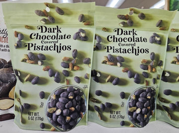 Trader Joe Dark Chocolate Covered Pistachios 6oz 170g (Two Bags)