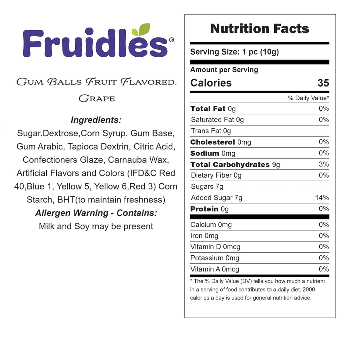 Gum Balls Fruit Flavored, Candy Buffet Treats, Machine Size Refills, Kosher Certified Parve, 1'' Inch (Grape, Half-Pound)