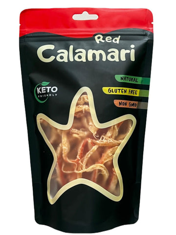 Premium Dried Squid - 4oz (110g) - Delicious Seafood Snack, High Protein. Dry shredded squid (Calamari). KETO Friendly, Non-Gmo,