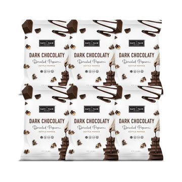 Safe + Fair Food Company Plant-Based Gourmet Chocolate Flavored Popcorn - Dark Chocolaty Drizzled Kettle Corn popcorn - Non-GMO 