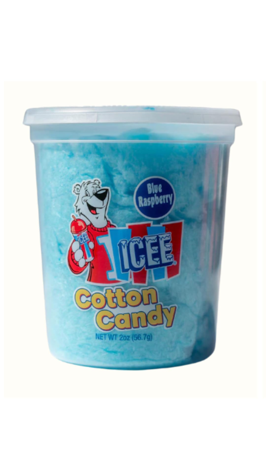 ICEE Cotton Candy - Sweet Carnival Treat, Fluffy & Airy Snack, Perfect for Kids & Adults, Bucket with Handle, Great for Parties,