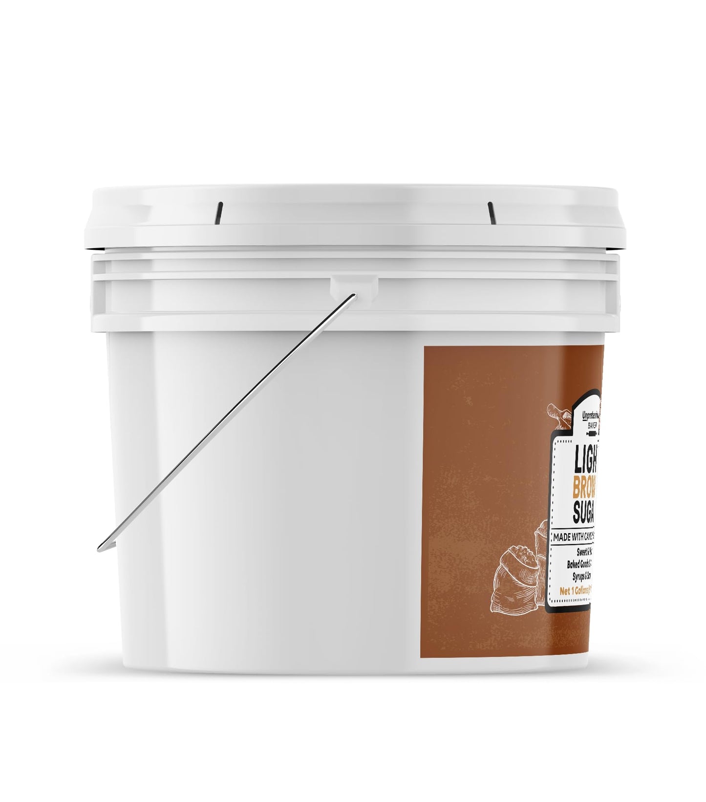Unpretentious Light Brown Sugar, 2 Gallon Bucket, 190.08 Ounce, Made with Cane Molasses