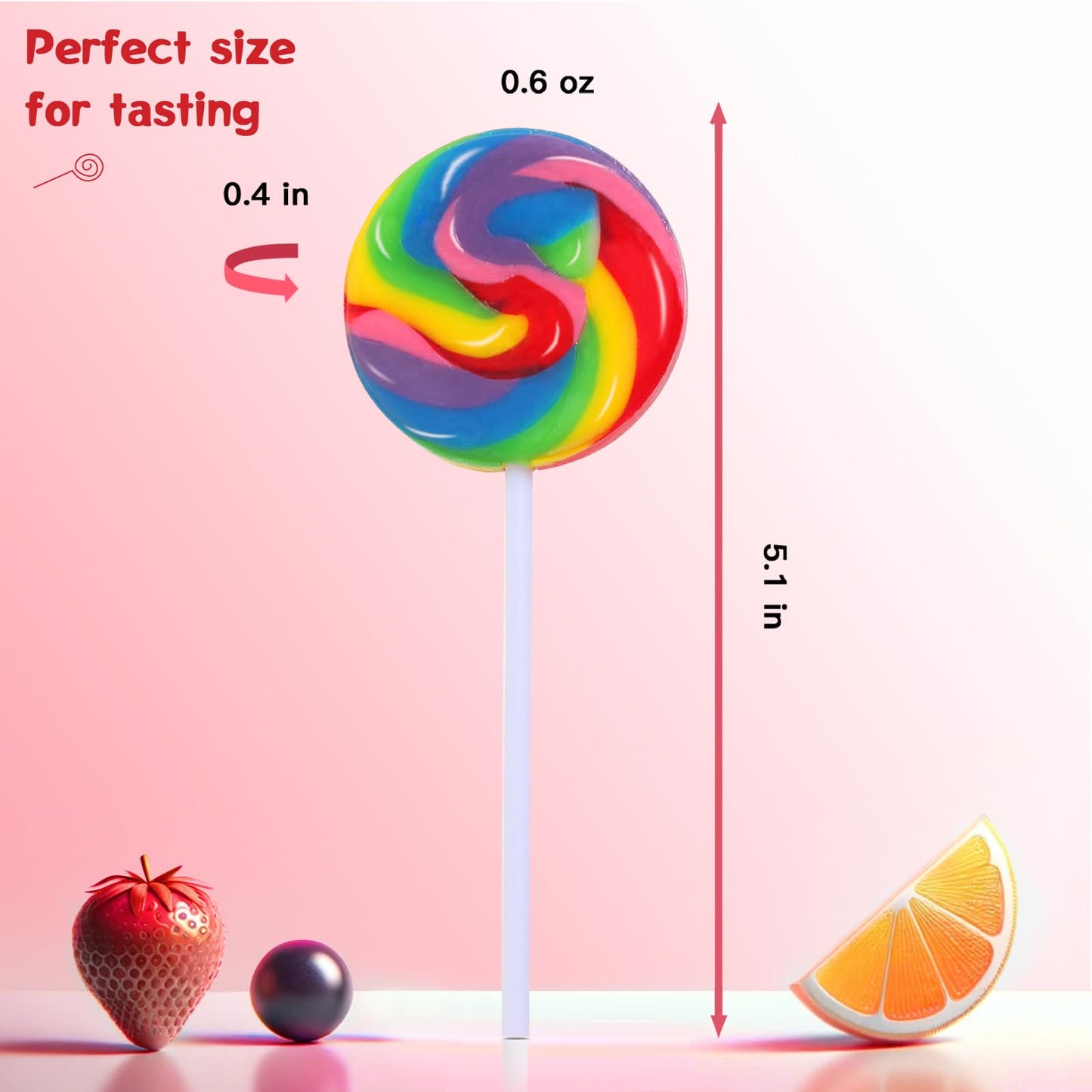 Big Size! 12 Pack Swirl Lollipop, Rainbow Twist And Swirl Lollipops Individually Wrapped Bulk, Kid'S Lollipops Candy For Birthda