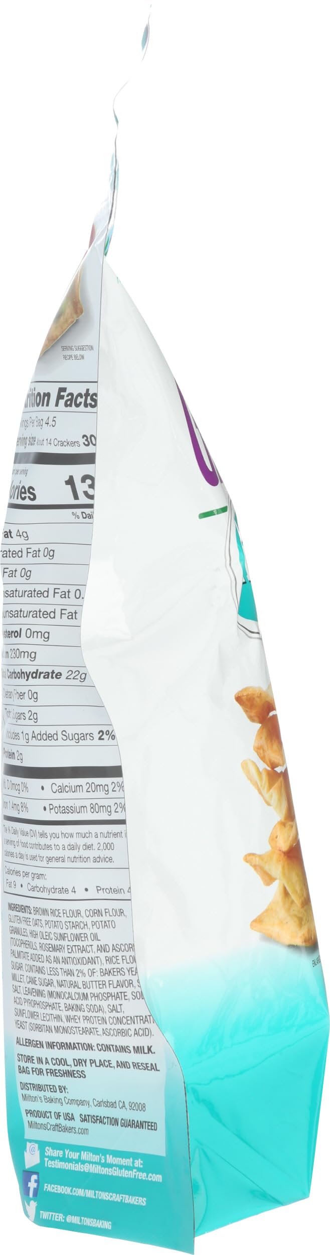 Miltons Craft Bakers Gluten Free Sea Salt  ers, Non-GMO, Kosher, 4.5 Oz