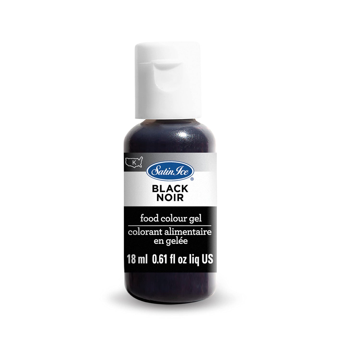 Satin Ice Food Color Liquid Gel, 0.61 Fl Oz Bottle, Black