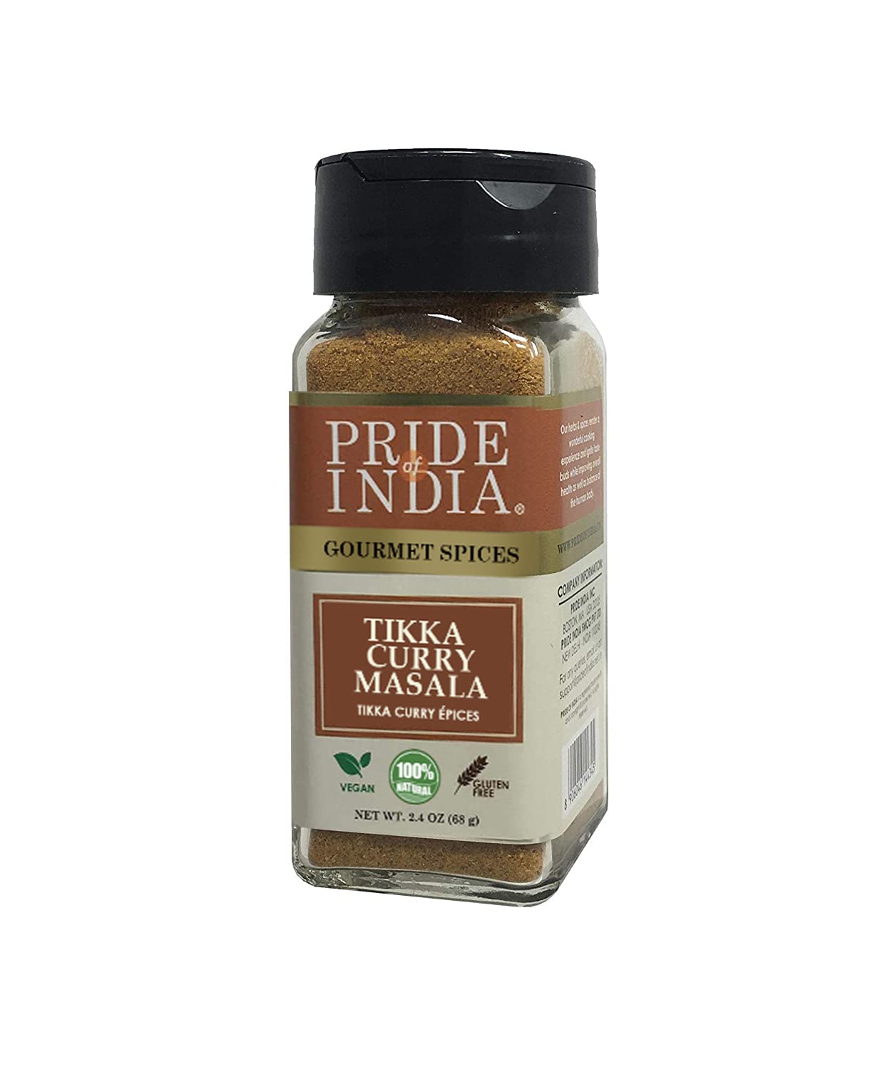 Pride Of India - Tikka Curry Masala Seasoning Spice - Gourmet Curry Mix - Ideal For Vegetarian And Meat Dishes - Natural & Gmo F