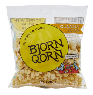 Bjornqorn Mini Bag 30-Pack (Classic) Popcorn - Vegan & Gluten Free - Savory, Cheesy, Umami - (30 1Oz Bags)