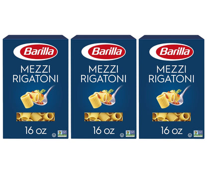 Barilla, Mezzi Rigatoni Pasta, 16oz Box (Pack of 3)