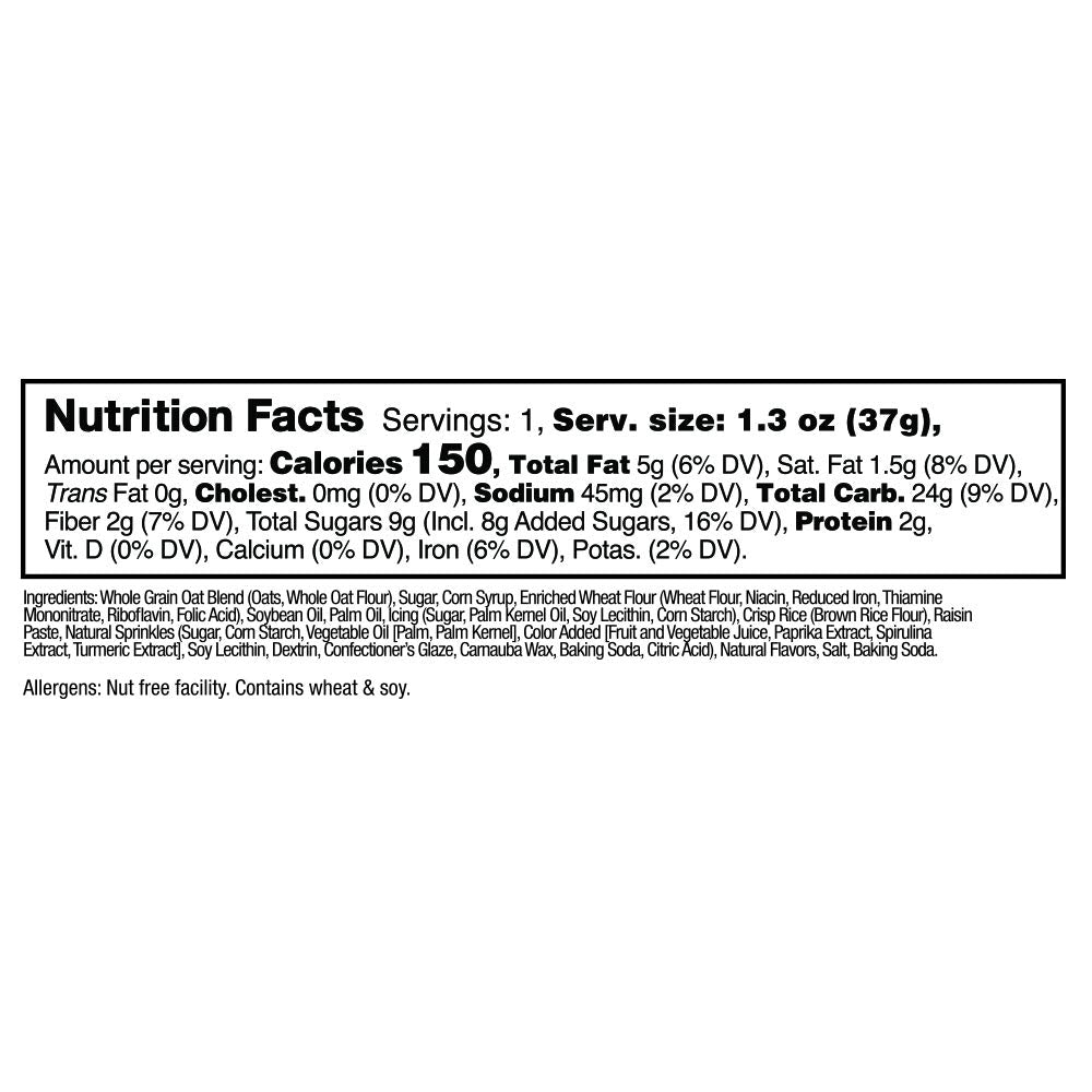 Zee Zees Birthday Cake Soft Baked Snack Bars, 1.3 oz, 30 pack, Nut Free, Whole Grain, Safe for School, On-The-Go, Kosher, Allerg