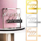 Mirror Acrylic Happy Birthday Cake Toppers Happy Birthday Cupcake Topper Hollow Frame Side Cake Topper Cake Decorations Cake Ins