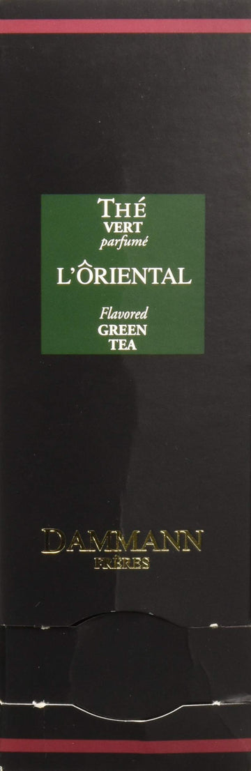 Dammann Freres Sachets, L'Oriental Green Tea Bags, Premium Gourmet French Oriental Tea, Notes Of Passion Fruit, Peach, Strawberr