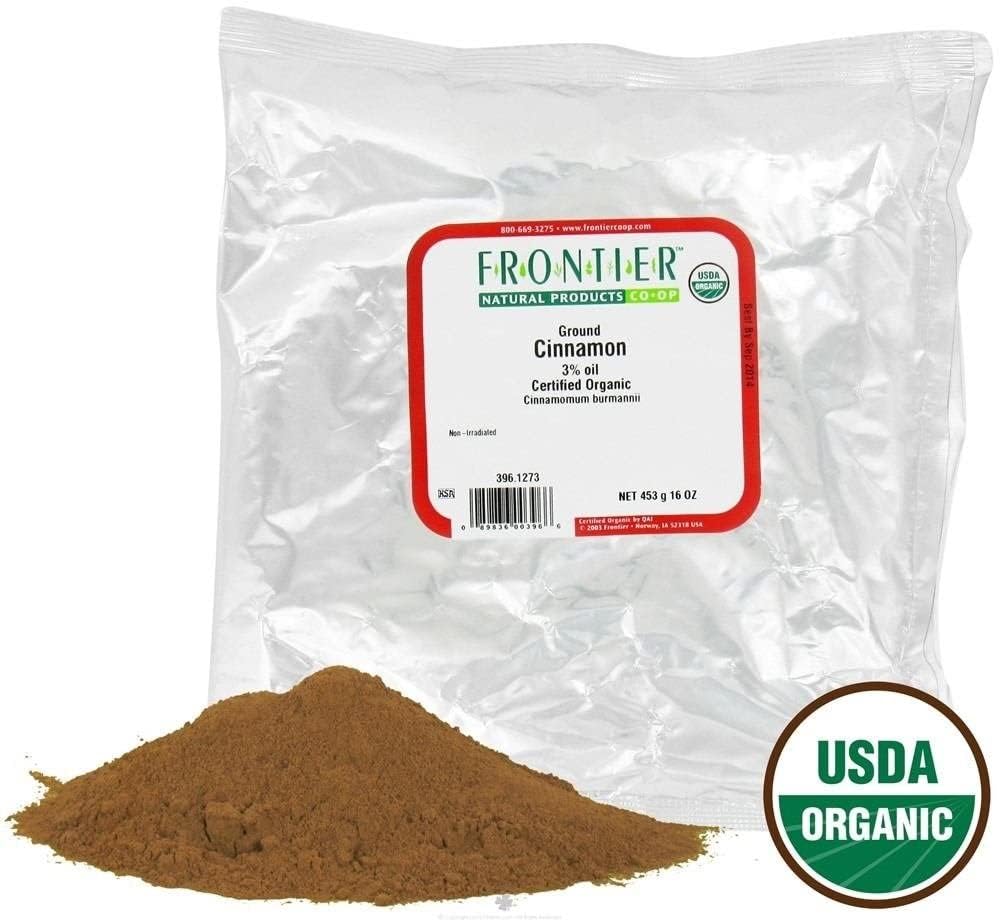 Frontier Herb Organic Cinnamon Ground, Non Irradiated, Non Gmo, 16 Ounce (Pack Of 1)