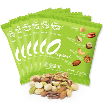 Daily Gourmet Nuts - Unsalted Mixed Nuts Snack Packs/Individually Wrapped Snacks/Nut Snacks/No Peanuts/Healthy Trail Mix Individual Packs/Deluxe Assorted Snacks / 48 Packs