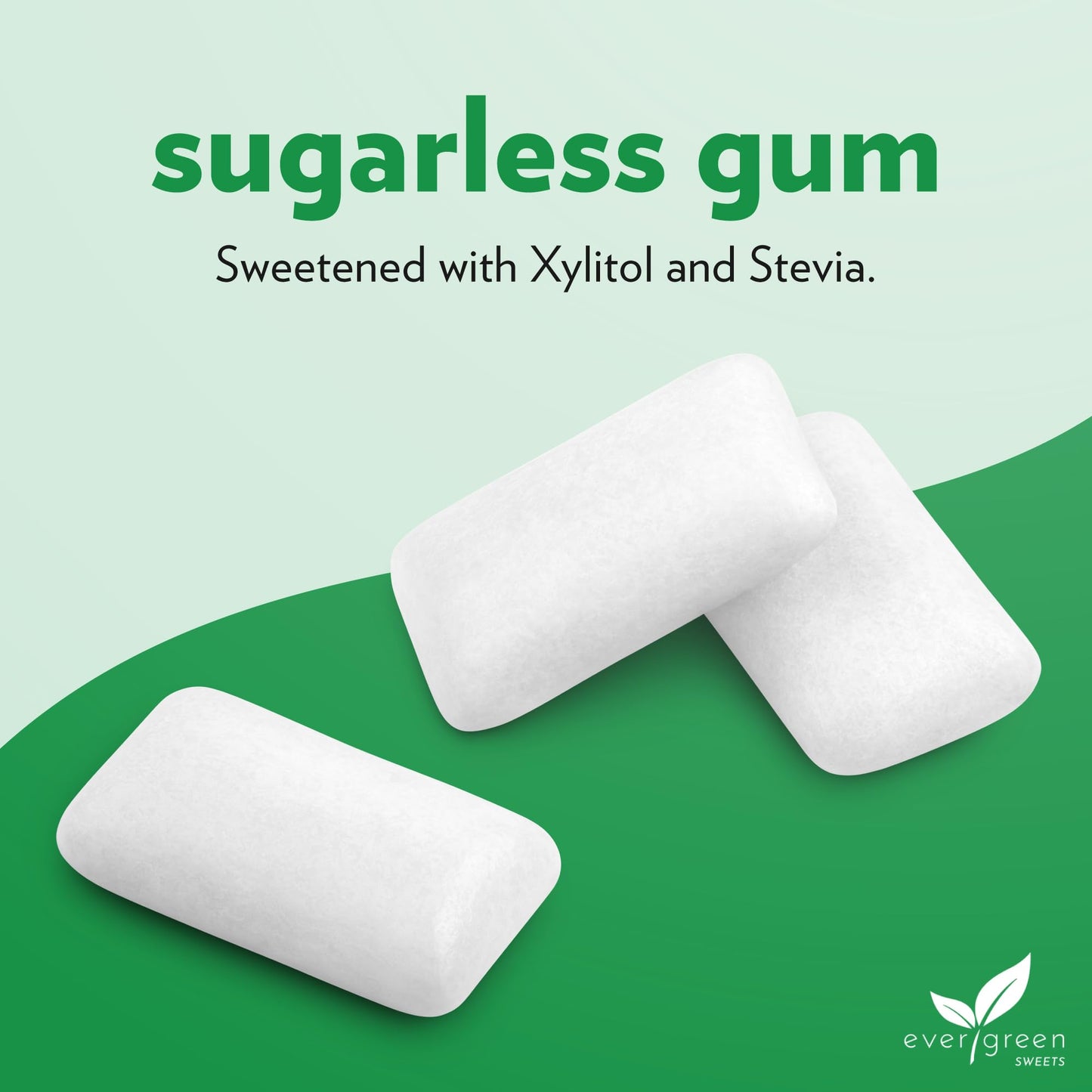 Evergreen Sweets Chewing Gum - Natural Spearmint, Sugar-Free, 100 Count Jar