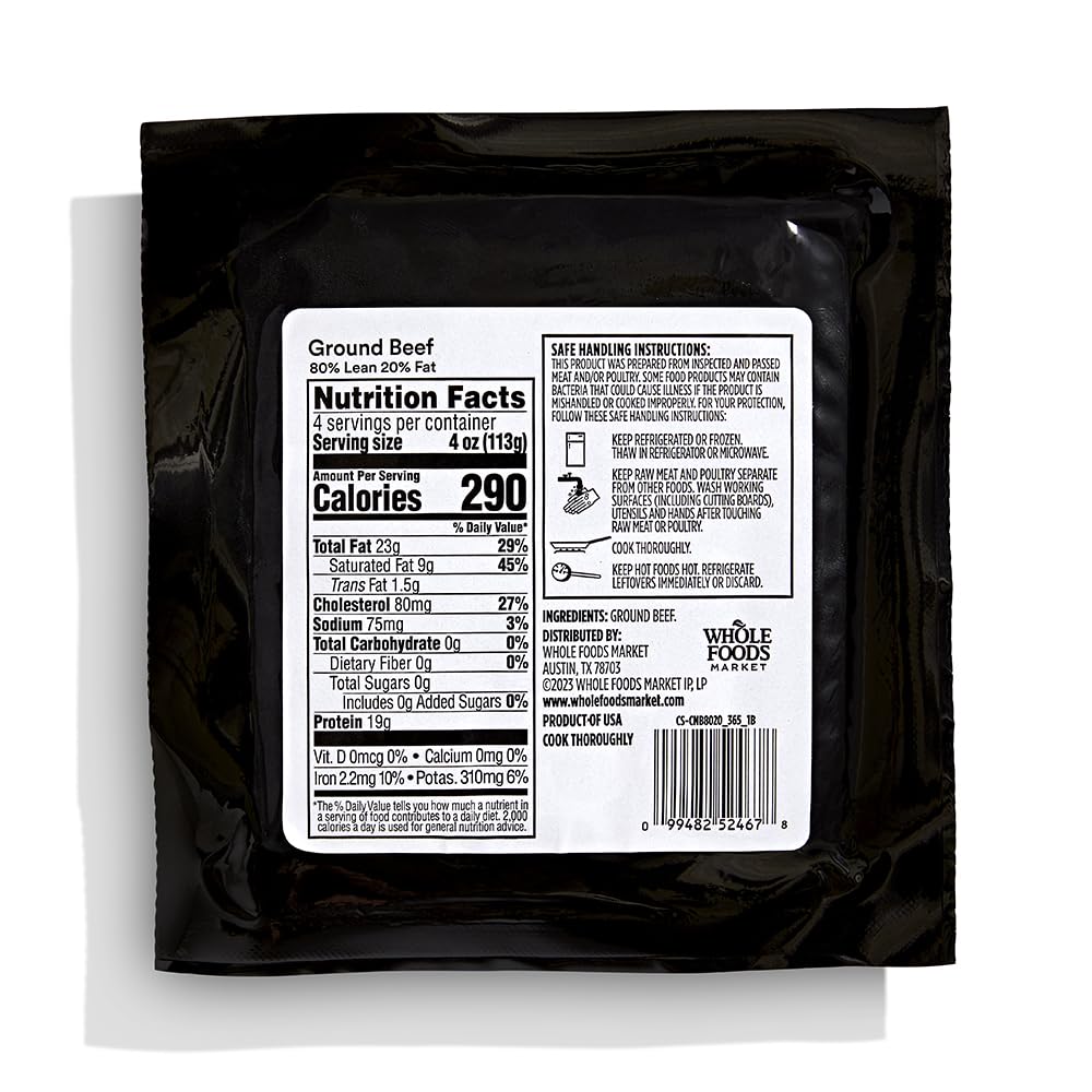 365 By Whole Foods Market, Ground Beef, 80/20, Step 1, 16 Ounce