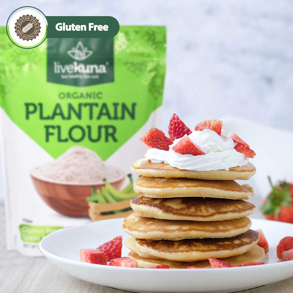 LiveKuna Organic Plantain Flour - Gluten Free All Purpose Flour Alternative For Baking & Cooking Recipes - Grain Free Vegan Plan