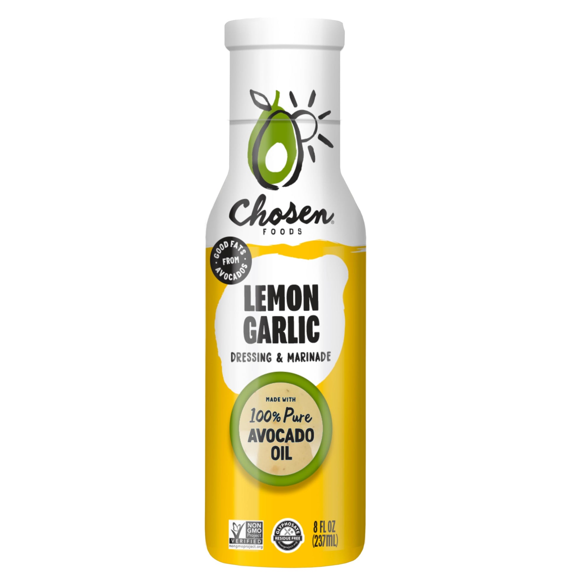 Chosen Foods Lemon Garlic Dressing & Marinade, 8 oz, with Recipe e-Book Bundle