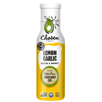 Chosen Foods Lemon Garlic Dressing & Marinade, 8 oz, with Recipe e-Book Bundle