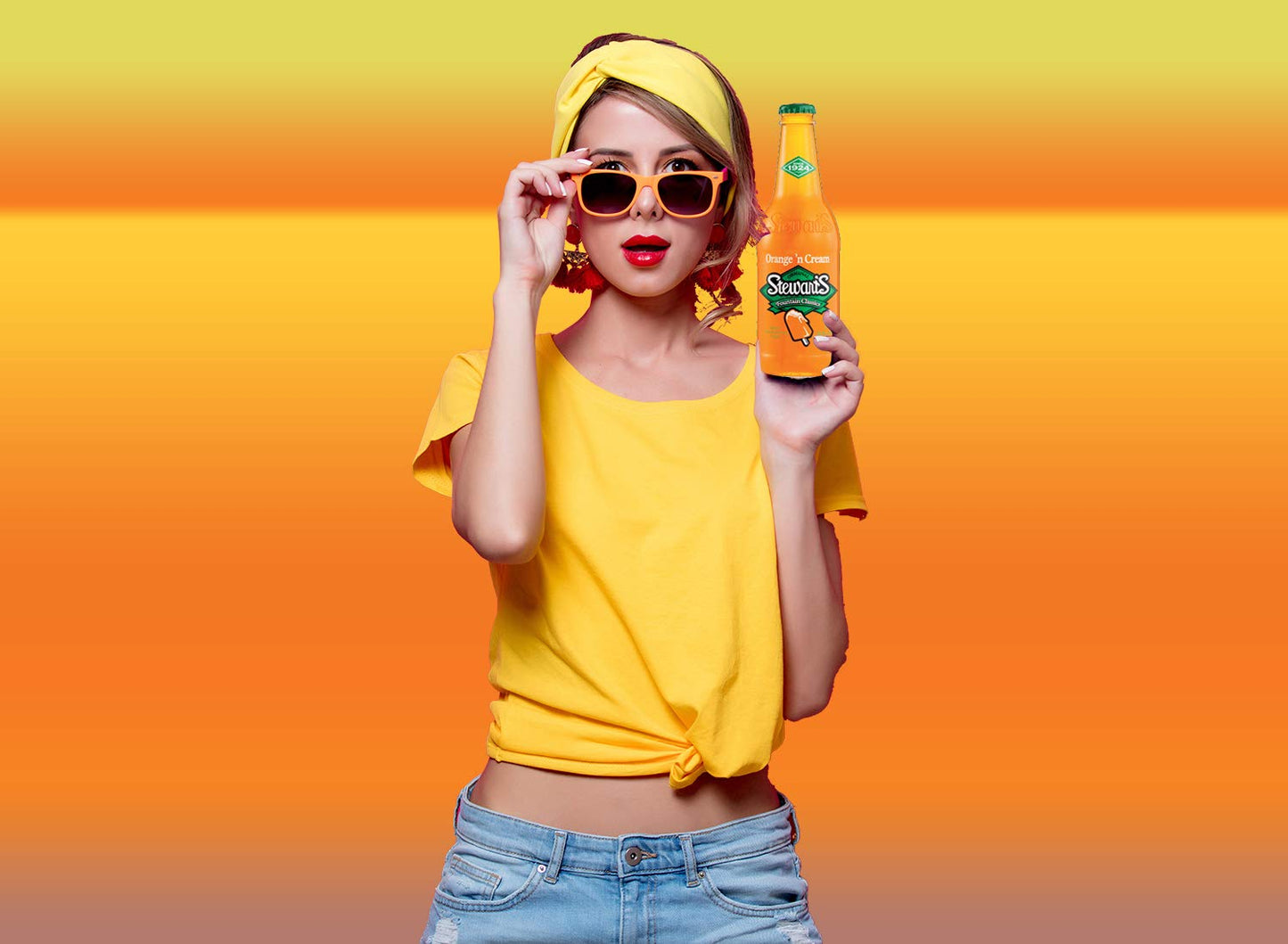 Stewart's Orange & Cream Soda, 12 fl oz (24 Glass Bottles)
