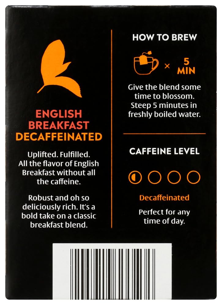 Choice Organics Organic Decaffeinated English Breakfast Tea - Fair Trade, Compostable - 96 Tea Bags (6 Pack) - Model 91954