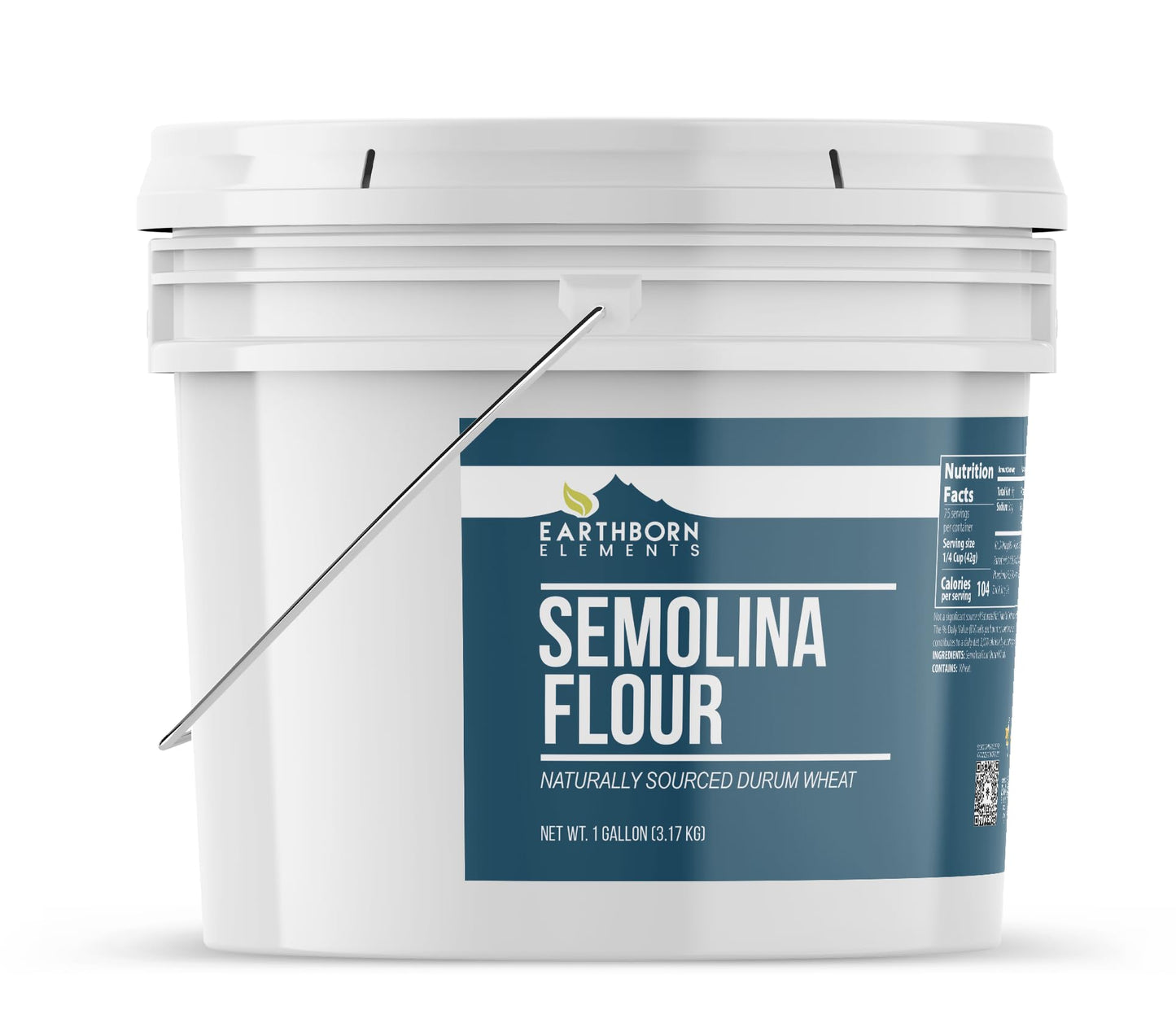 Earthborn Elements Semolina Flour (1 Gallon) For Making Pasta & Couscous, Pizza & Bread Dough