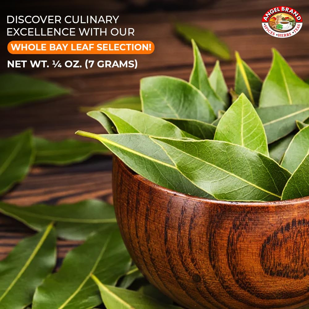 Angel Brand Bay Leaves - Whole Dried, 0.25Oz Pouch, Pack Of 3 - Laurel Leaves For Cooking, Teas, Stews & Savory Dishes