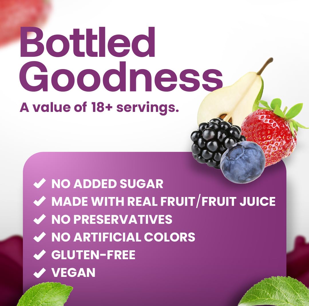 Dr. Smoothie 100% Crushed Mixed Berry - No Added Sugar, Made With Real Fruits/Fruit Juice - Vegan, No Artificial Colors Or Flavo