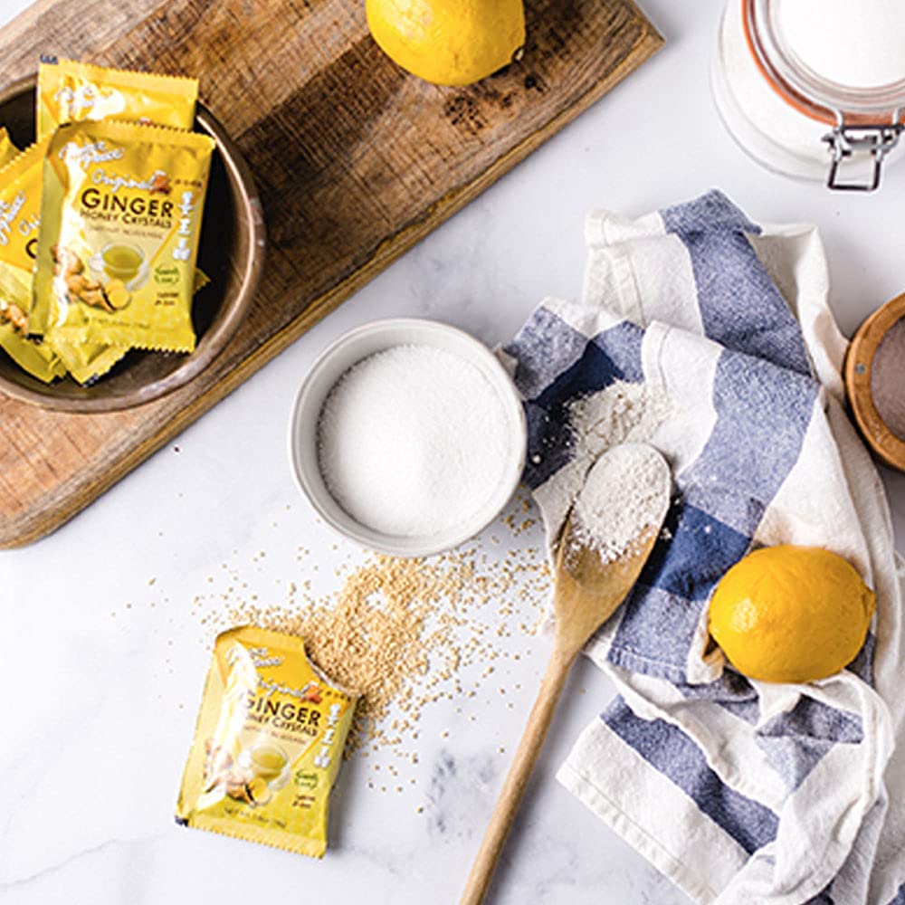 Prince of Peace Instant Ginger Honey Crystals, 30 Sachets - Instant Hot or Cold Beverage - Easy to Brew Ginger and Honey Crystal