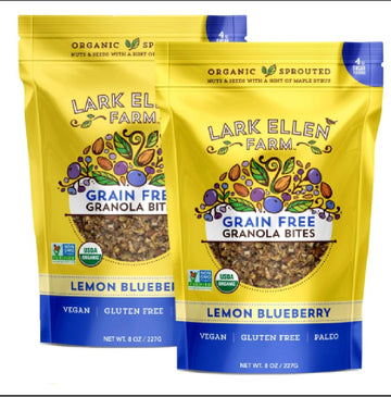 Lark Ellen Farm Grain-Free Granola, Certified Organic Raw Sprouted Vegan Clusters, Paleo & Crunchy Gluten-Free Bites for Cereal 