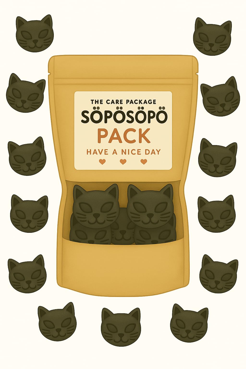 SÖPÖSÖPÖ Scandinavian Treat Pack - Salty Licorice Cats - 150g Vegan Nordic Candy Bag