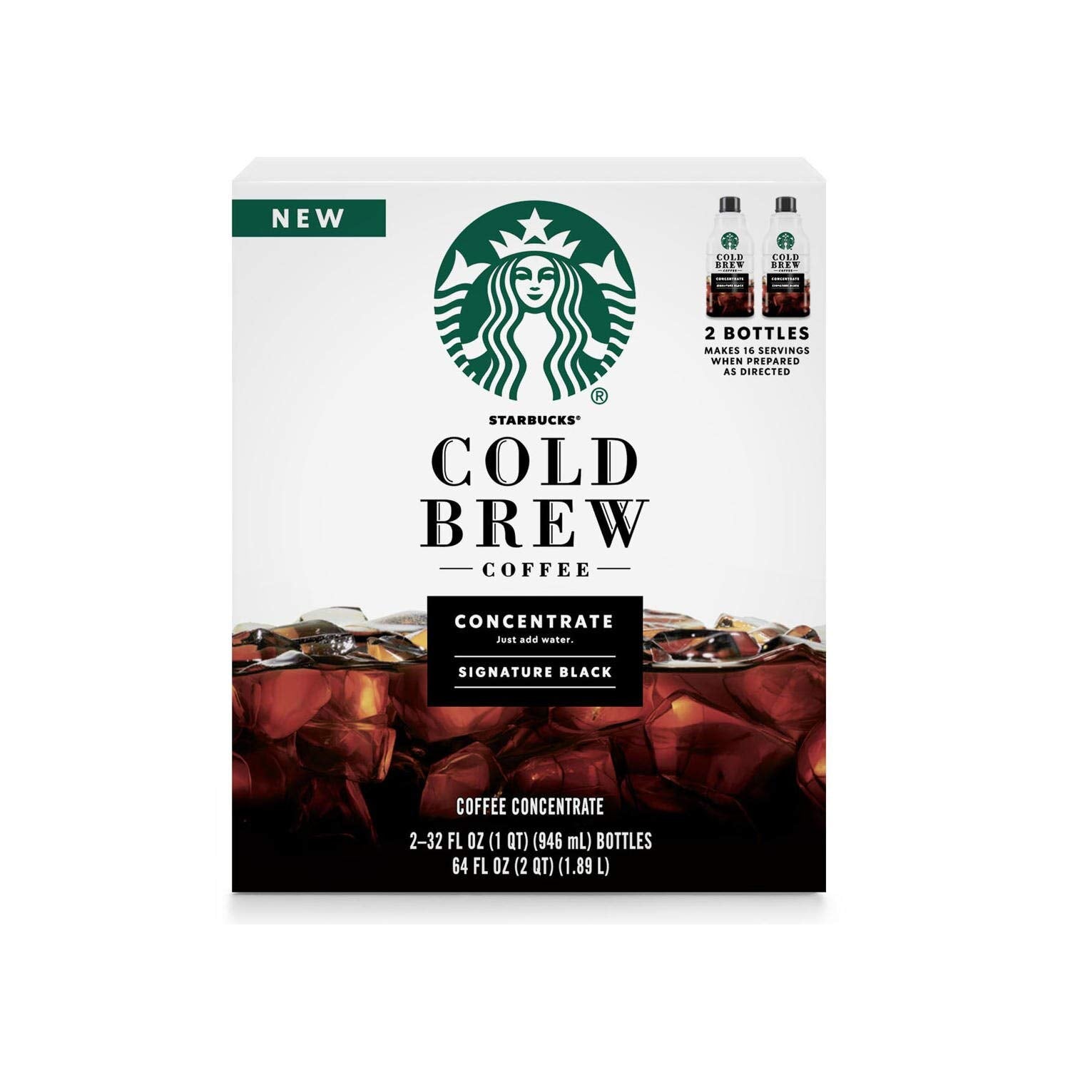 Starbucks Coffee Cold Brew Concentrate 2 Bottles Of 32 Fl Oz Net Wt 64 Fl Oz,, ()