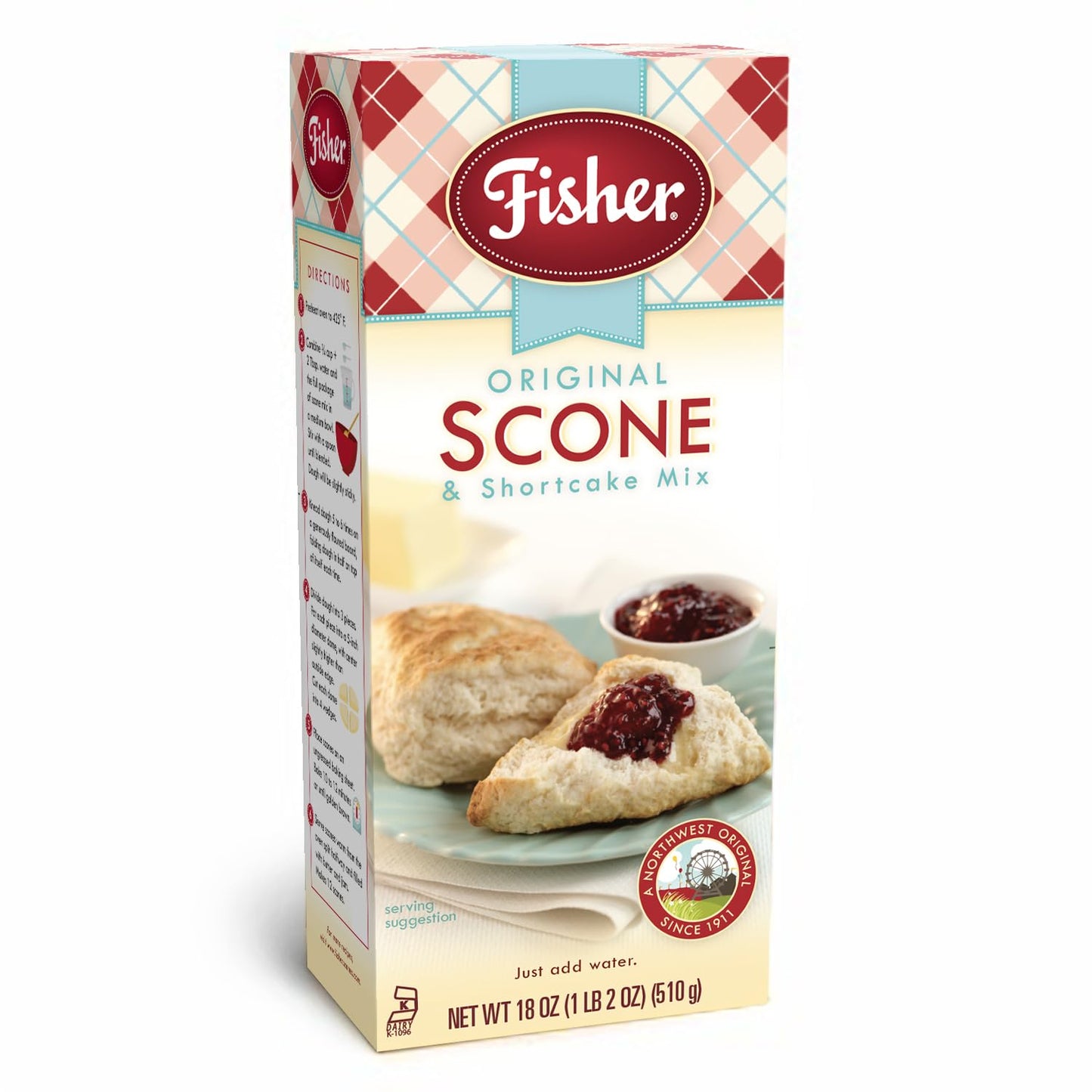 Fisher Original Fair Scone & Shortcake Mix, 18 Ounces (Pack Of 12)