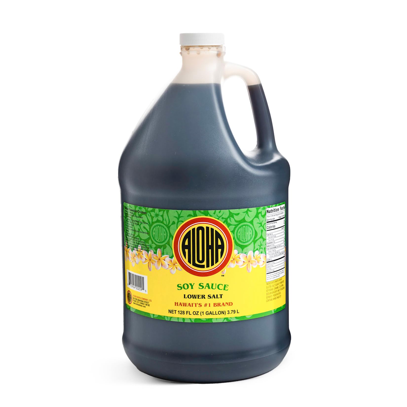 Aloha Shoyu - Lower Salt Soy Sauce With 25% Less Sodium - Versatile And Balanced Shoyu Sauce - Made In Hawaii - 1 Gallon