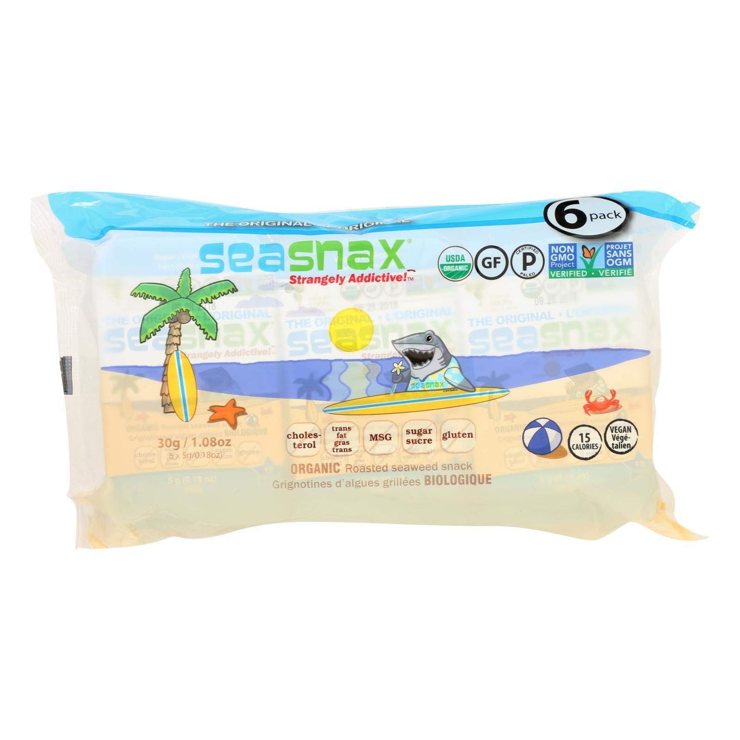 Seasnax Seaweed Snack,Og2,Orig 1.08 Oz (Pack Of 12)