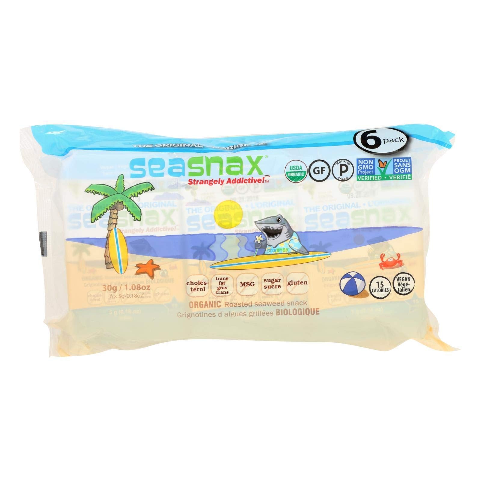 Seasnax Seaweed Snack,Og2,Orig 1.08 Oz (Pack Of 12)