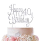 LINGTEER Rhinestone Cake Topper for 40th Birthday, Sparkly Silver Decoration, Cheers to Forty Years