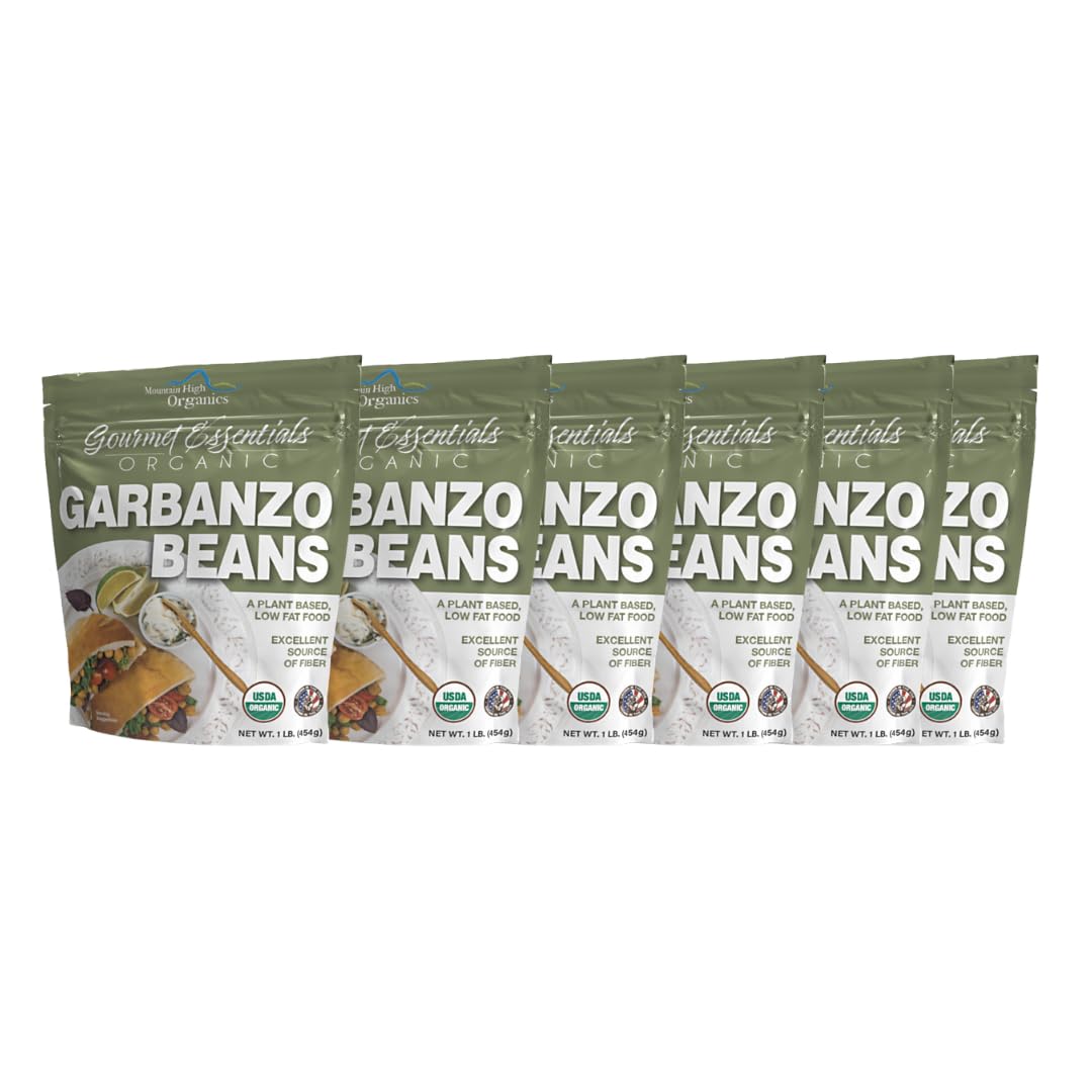 Mountain High Organics, Certified Organic Dried Garbanzo Beans, Non GMO, Vegan, Sproutable Dried Chickpeas, Plant Based Protein 