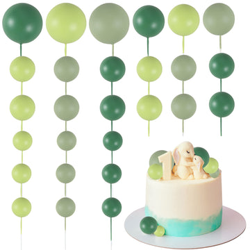 Gyufise 30Pcs Mini Balloon Cake Topper Foam Ball Cake Picks Faux Pearl Balls Diy Cake Decoration For Baby Shower Wedding Anniver