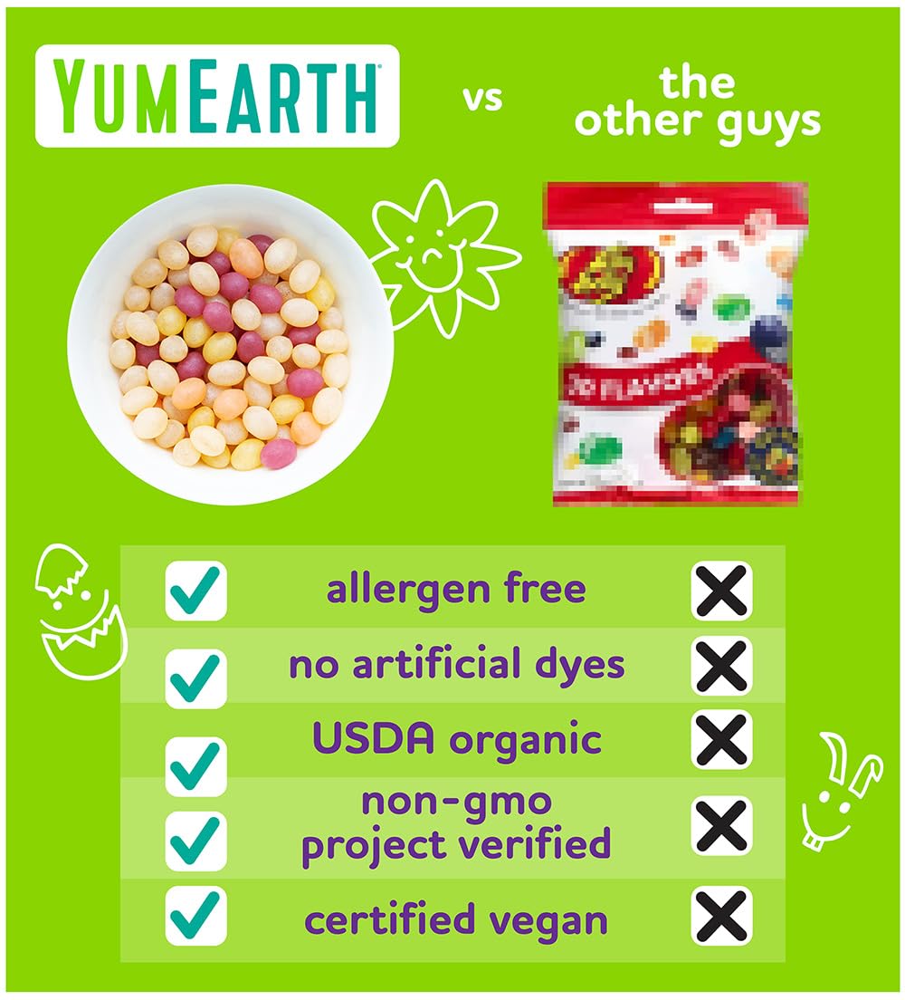 YumEarth Easter Candy Organic Jelly Beans, 4 Ounce - Spring Fruit Flavors - Allergy Friendly, Gluten Free, Non-GMO, Vegan, No Ar