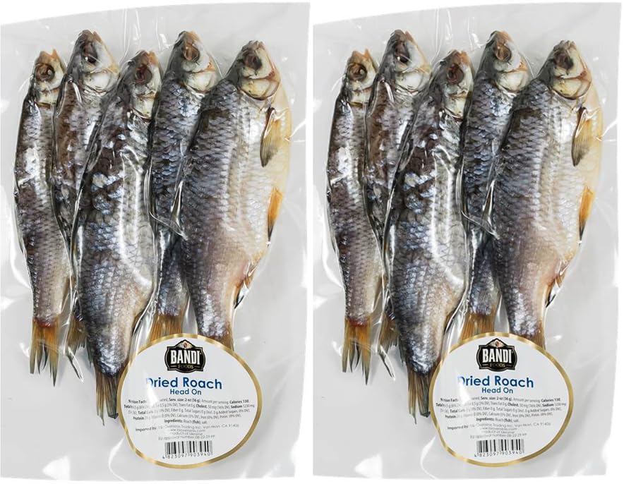 Bandi Dry Roach (Vobla) Fish - Premium High-Protein Snack, 8 Ounce (Pack of 2)