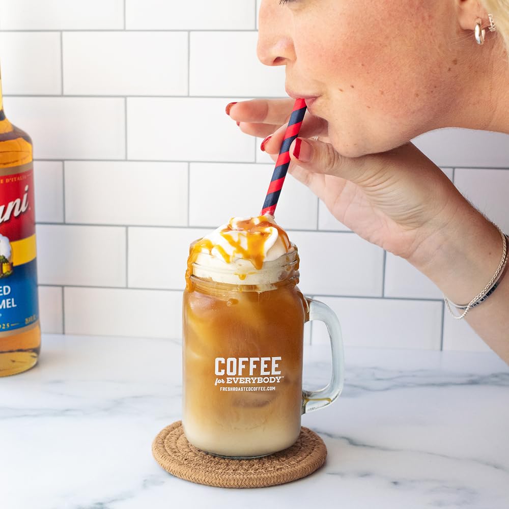 Fresh Roasted Coffee, Salted Caramel Mocha Flavored Coffee, 12 Oz, Medium Roast, Kosher, Ground
