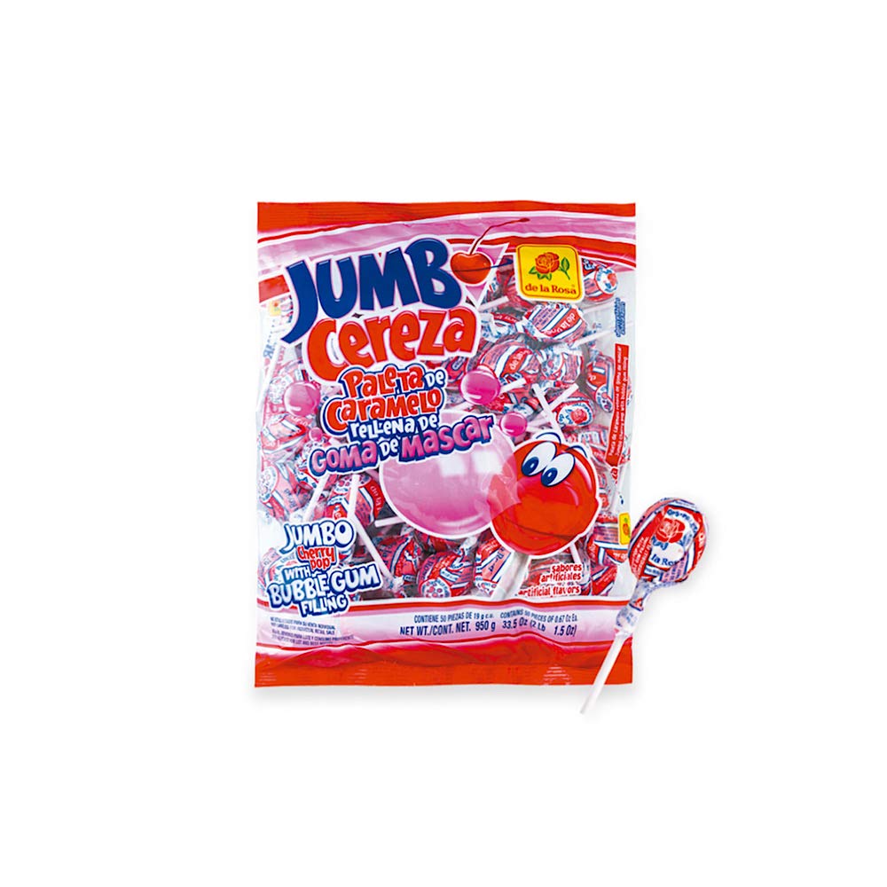 De La Rosa Cherry Gum Lollipop
