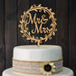 YAMI COCU Mr and Mrs Cake Toppers Rustic Wood Decoration, Brown, 1 Count